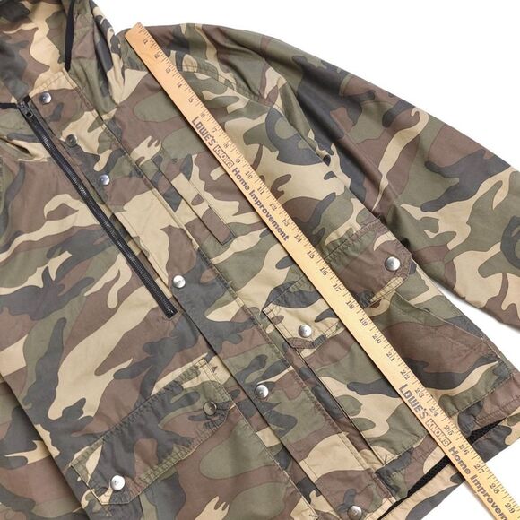 ZARA MAN Cargo Pocket Mesh Windbreaker Hoodie Jacket in Green Camo Mens XL - Picture 3 of 9